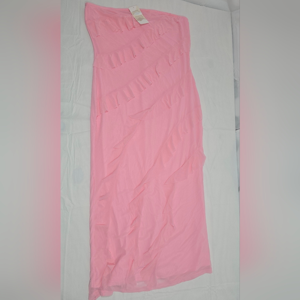 Elegant Pink Ruffled Skirt